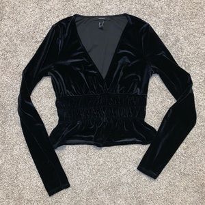 Forever 21 Crossover Velvet Top. Size Small